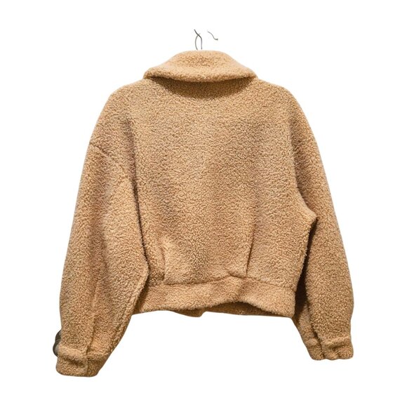 & OTHER STORIES Faux Shearling Teddy Jacket Sz 8 Beige Neutral Tan - Picture 3 of 8